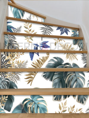 Adesivi per scale foglie "GOLDEN LEAVES"