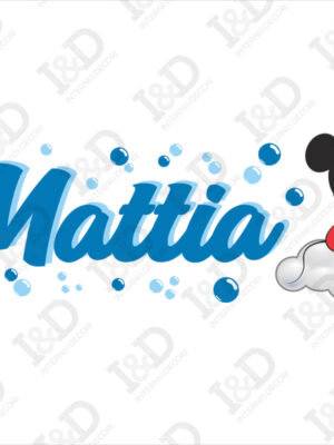 Adesivo con nome Disney-Topolino su nuvola