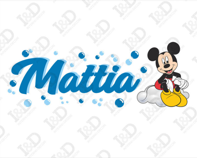 Adesivo murale Disney con nome "TOPOLINO SU NUVOLA"