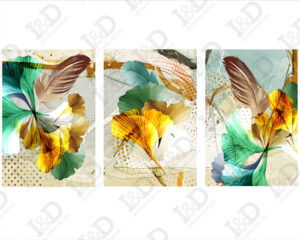 Quadro moderno arte-piume e foglie