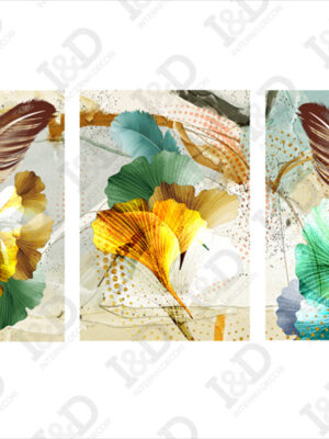 Quadro moderno arte-piume e foglie