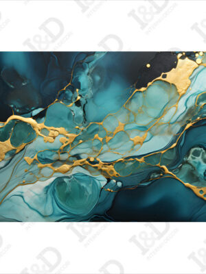 Quadro moderno su tela-Venature blu e oro