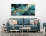 Quadro moderno arte "VENATURE BLU E ORO"