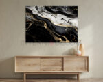 Quadro moderno arte "MARMO NERO E ORO"