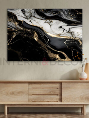 Quadro moderno arte "MARMO NERO E ORO"