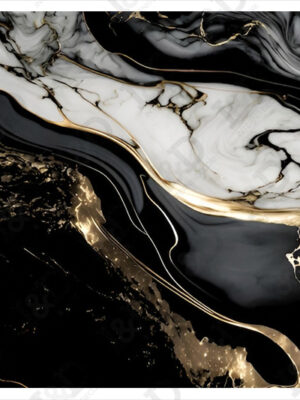 Quadro su tela-marmo nero e oro