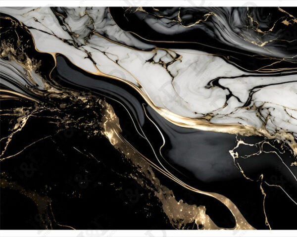 Quadro moderno arte "MARMO NERO E ORO"