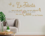 Adesivo da parete frase casa "LA FELICITÀ NON È UN POSTO..."