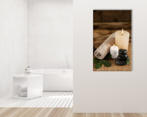 Pietre e candele-stampa su tela