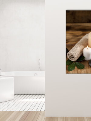 Stampa su tela benessere "PIETRE E CANDELE"