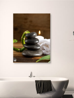 Stampa su tela benessere "PIETRE E BAMBOO"
