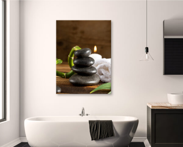 Stampa su tela benessere "PIETRE E BAMBOO"