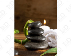 pietre e bamboo-stampa su tela