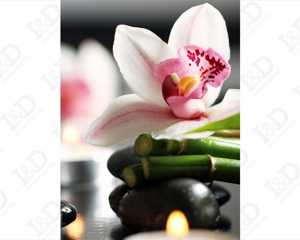 Stampa su tela benessere "ORCHIDEA SU BAMBOO"