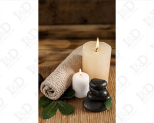 Stampa su tela-pietre e candele