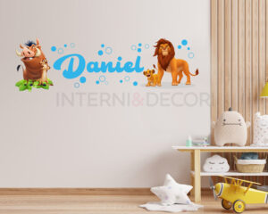 Adesivo murale con nome "IL PICCOLO SIMBA"