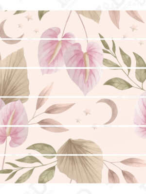 Decorazioni per scale-anthurium rosa con foglie