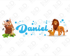 Il piccolo Simba-adesivo murale con nome