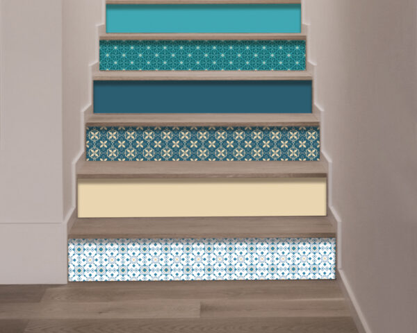 Stickers per scale "TRA BEIGE E ACQUAMARINA"