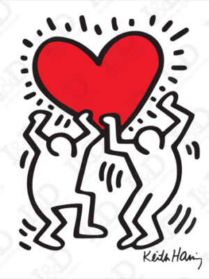 Heart-adesivo da parete arte Haring