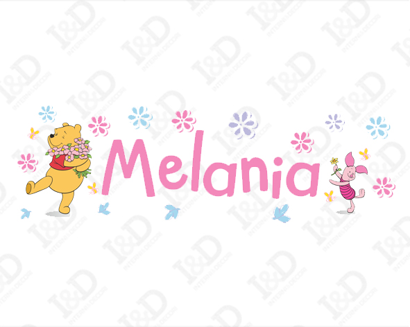 Adesivo con nome bimba "WINNIE THE POOH E PIMPI IN ROSA"