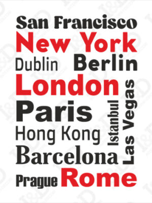 città del mondo-adesivo murale