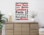 Adesivo da parete "CITTA' DEL MONDO"