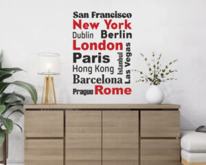 Adesivo da parete "CITTA' DEL MONDO"