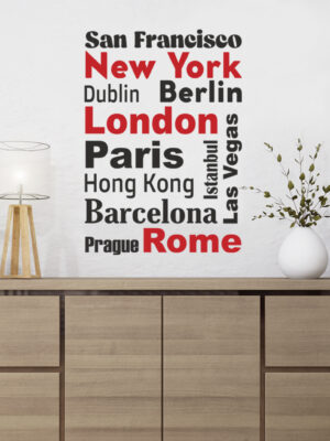 Adesivo da parete "CITTA' DEL MONDO"