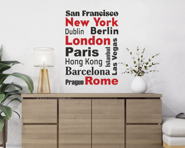 Adesivo da parete "CITTA' DEL MONDO"