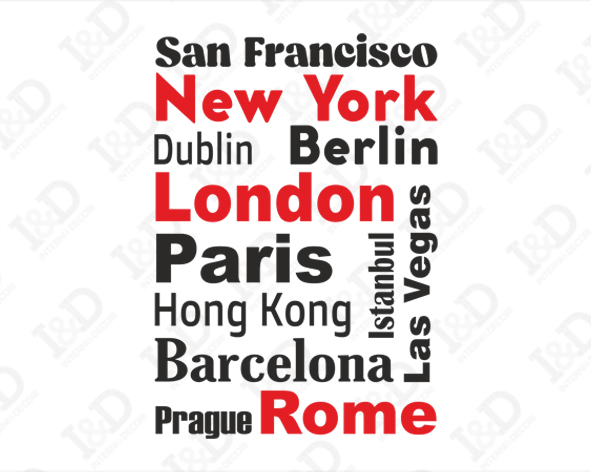 Adesivo da parete "CITTA' DEL MONDO"