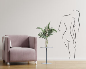 Adesivo da parete donna "CORPO SINUOSO"