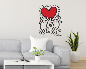 Adesivo da parete arte Keith Haring "HEART"