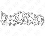 Adesivo da parete arte Keith Haring "DANCERS"