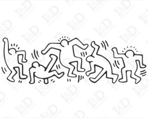 Adesivo da parete arte Keith Haring-Dancers