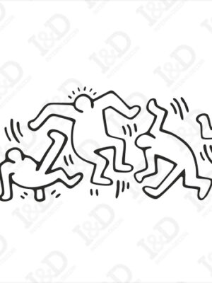 Adesivo da parete arte Keith Haring-Dancers