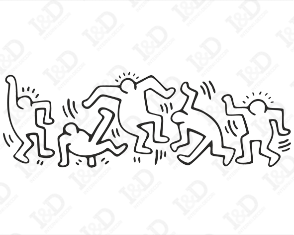 Adesivo da parete arte Keith Haring "DANCERS"