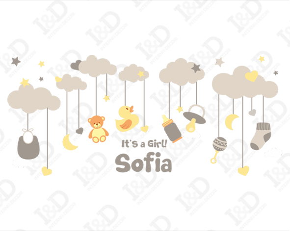 Adesivo nascita bimbi "IT'S A BOY OR GIRL"