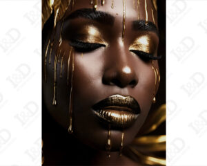 Quadro moderno donna-Golden woman