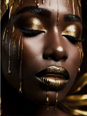 Quadro moderno donna-Golden woman