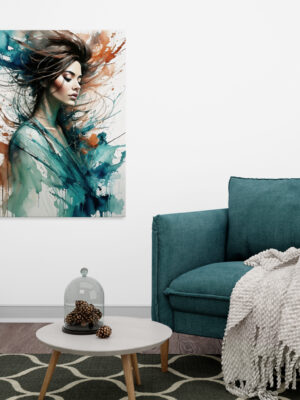 Quadro moderno donna "WIND IN THE HAIR"