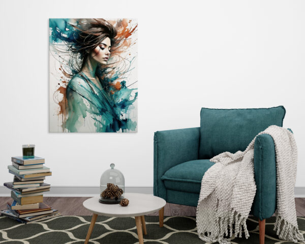 Quadro moderno donna "WIND IN THE HAIR"