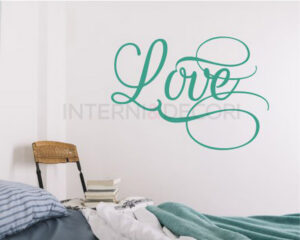 Adesivo da parete scritta amore "LOVE CON DECORI"