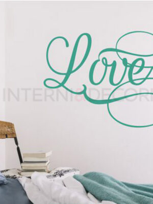 Adesivo da parete scritta amore "LOVE CON DECORI"
