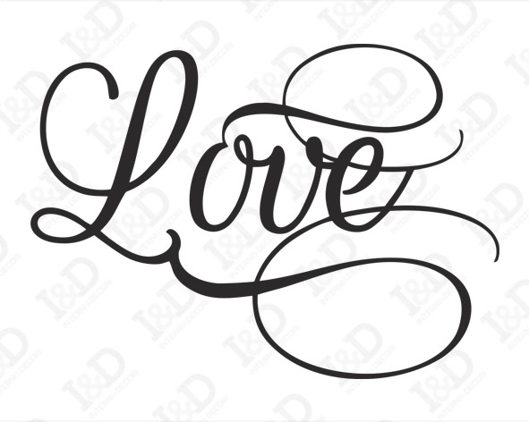 Adesivo da parete scritta amore "LOVE CON DECORI"