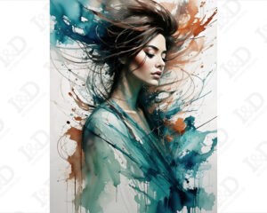 Wind in the hair-stampa su tela donna al vento