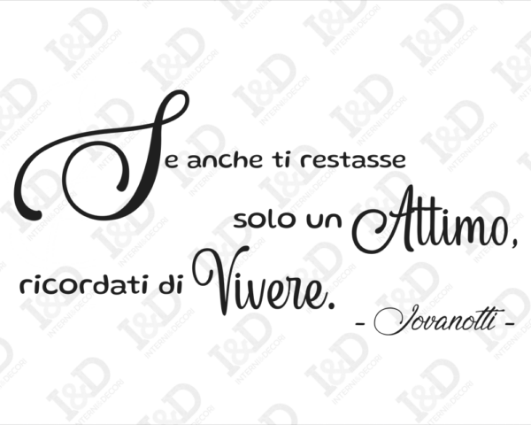 Adesivo murale frase Jovanotti "RICORDATI DI VIVERE"