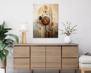 Astratto con cerchi e tratti-quadro moderno arte