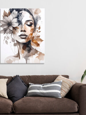 Quadro moderno su tela volto donna "AUTUMN SOUL"