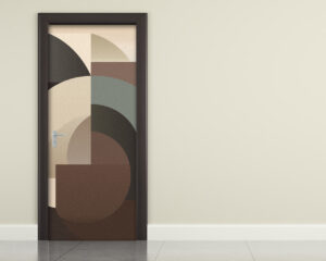 Decorazione adesiva per porta "GEOMETRIE ASTRATTE"